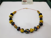 Yellow Black Necklace, free shipping